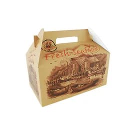 Lunch Take-Out Box Barn 10.5X6X5 IN Clay-Coated Paperboard Multicolor Rectangle 125/Case