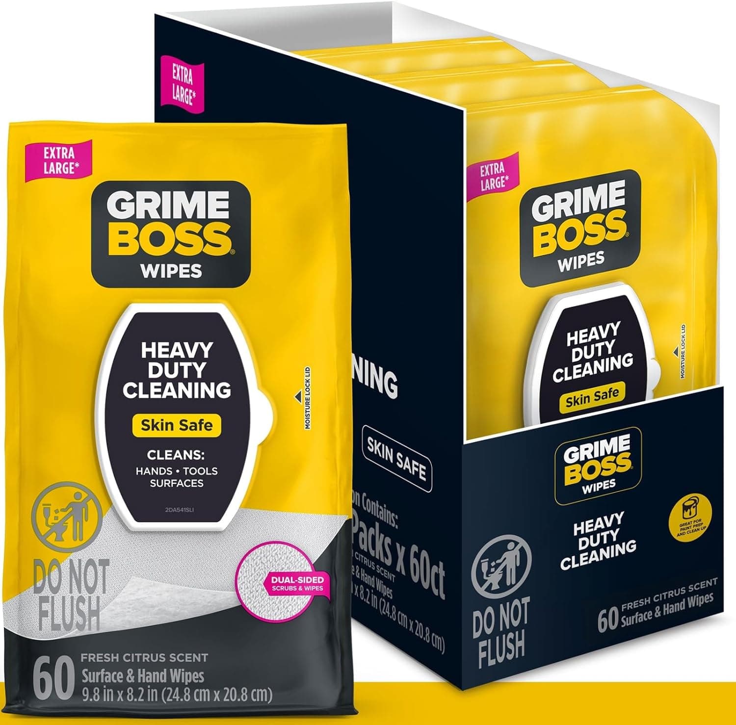 Grime Boss Hand Wipe Citrus Heavy Duty 8/Case