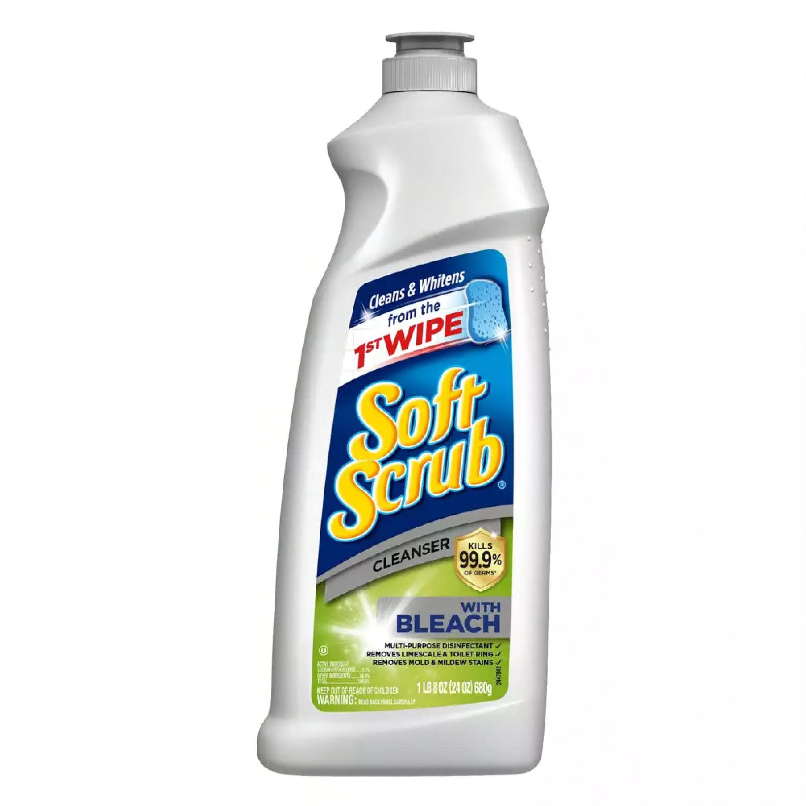Soft Scrub® Cleanser Surface Cleaner 24 OZ General Purpose With Bleach Antibacterial 8/Case
