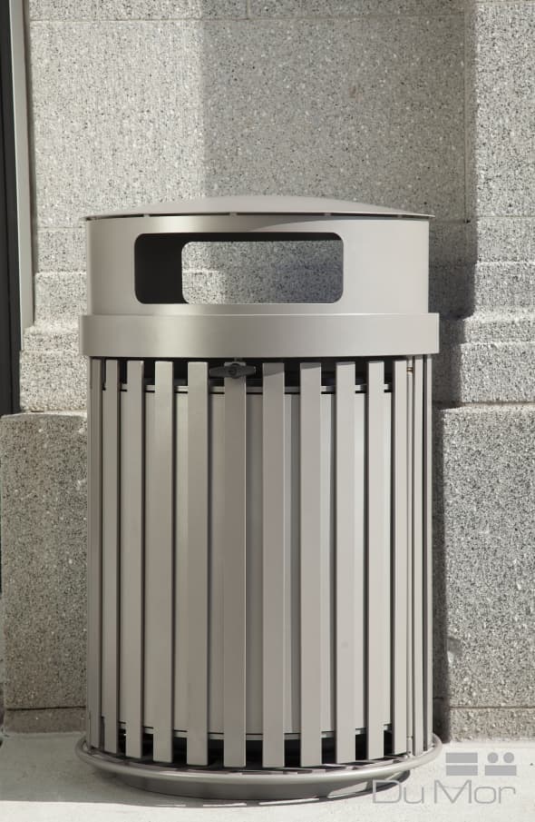 Trash Can 32 GAL Steel Side Opening Shield 1/Each