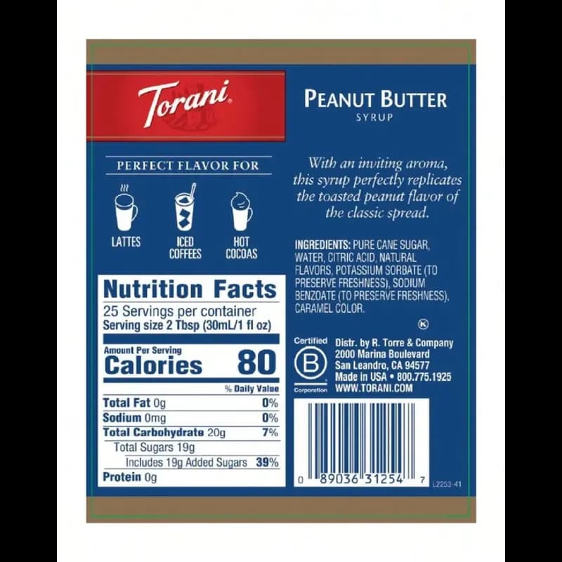 Peanut Butter Syrup 750 mL 12/Case
