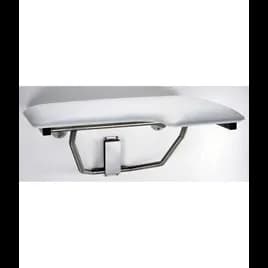 Shower Seat White Foam Stainless Steel Folding Left Hand Satin 1/Each