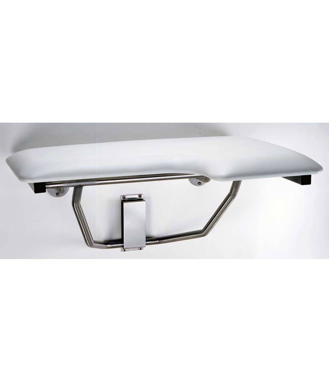 Shower Seat White Foam Stainless Steel Folding Left Hand Satin 1/Each