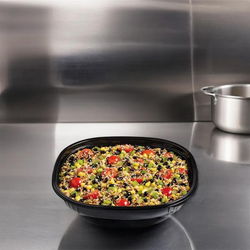 Fresh 'n Clear Catering Bowl Large (LG) 80 OZ PET Black 50/Case