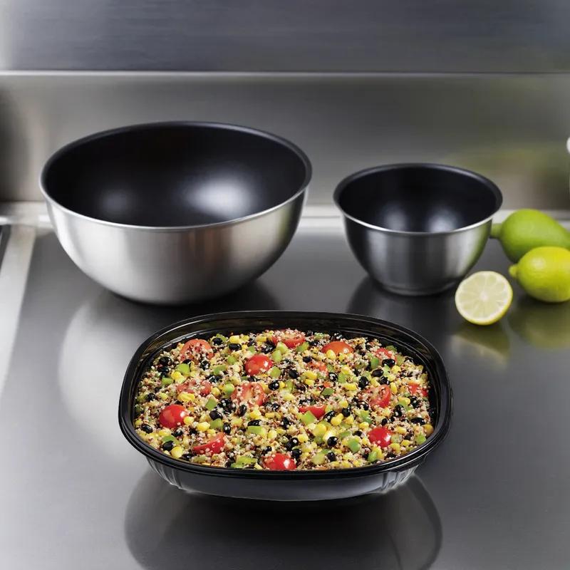 Fresh 'n Clear Catering Bowl Large (LG) 80 OZ PET Black 50/Case