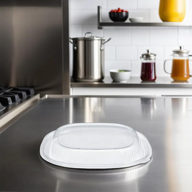 Lid PET Clear Square For 80-160 OZ Bowl 50/Case