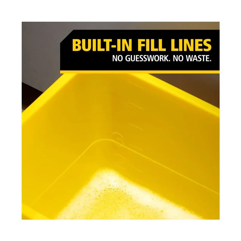 Glass Cleaning Bucket & Lid 11.81X22.19X10.64 IN Yellow Rectangle 6/Case