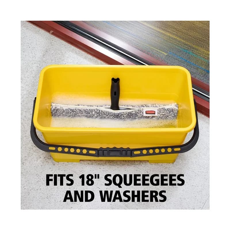 Glass Cleaning Bucket & Lid 11.81X22.19X10.64 IN Yellow Rectangle 6/Case