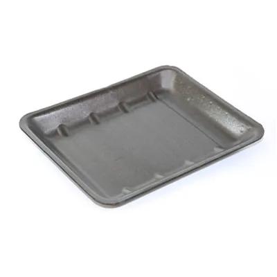 8H Meat Tray 10.6X8.3X1.06 IN Foam Black Rectangle 400/Case