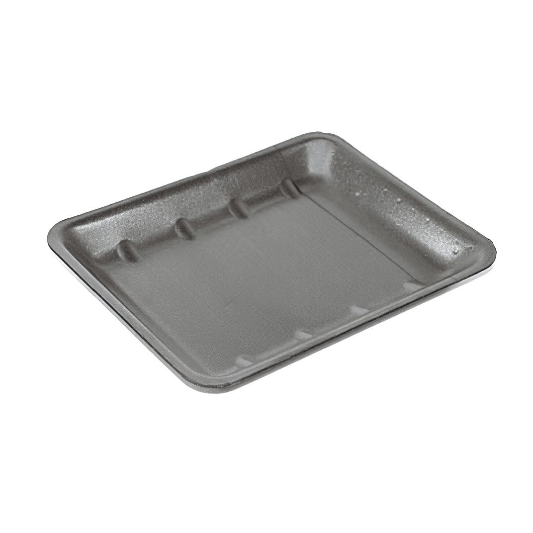 8H Meat Tray 10.6X8.3X1.06 IN Foam Black Rectangle 400/Case