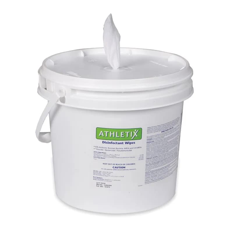 Athletix™ Disinfectant 8X6 IN Wipe Preloaded Bucket Pre-Moistened 900 Count/Roll 1 Rolls/Case