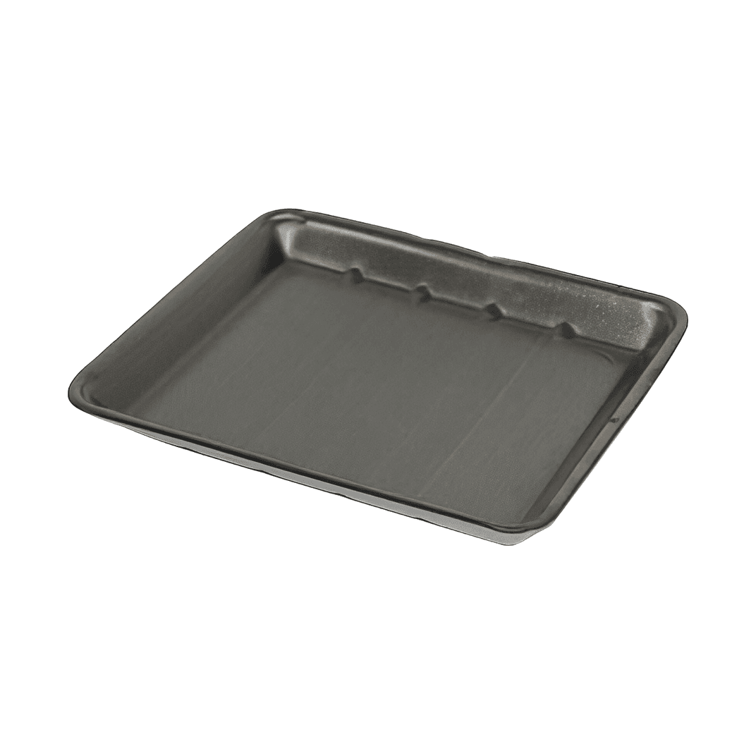 9H Meat Tray Polystyrene Foam Black Heavy 250/Case