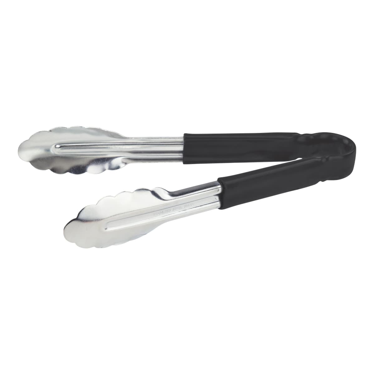 Utility Tongs 9.5X1.63 IN Stainless Steel Black Heavy Duty Color Coded Scalloped 1/Each