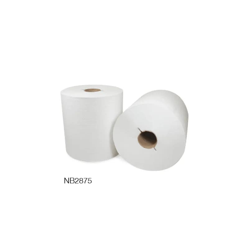 Roll Paper Towel 800 FT White I-Notch 2IN Core Diameter 6/Case