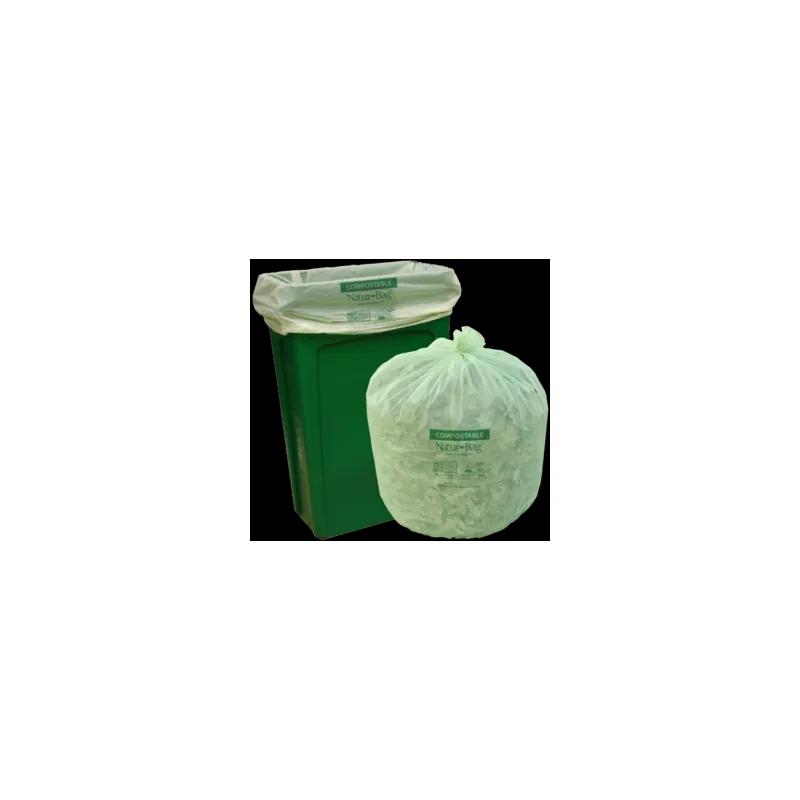 Compostable Liner 34X48 IN 35 GAL Green Plastic 0.9MIL 100/Case