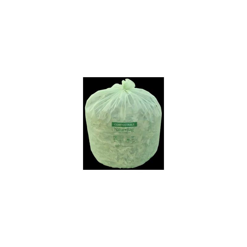 Compostable Liner 34X48 IN 35 GAL Green Plastic 0.9MIL 100/Case
