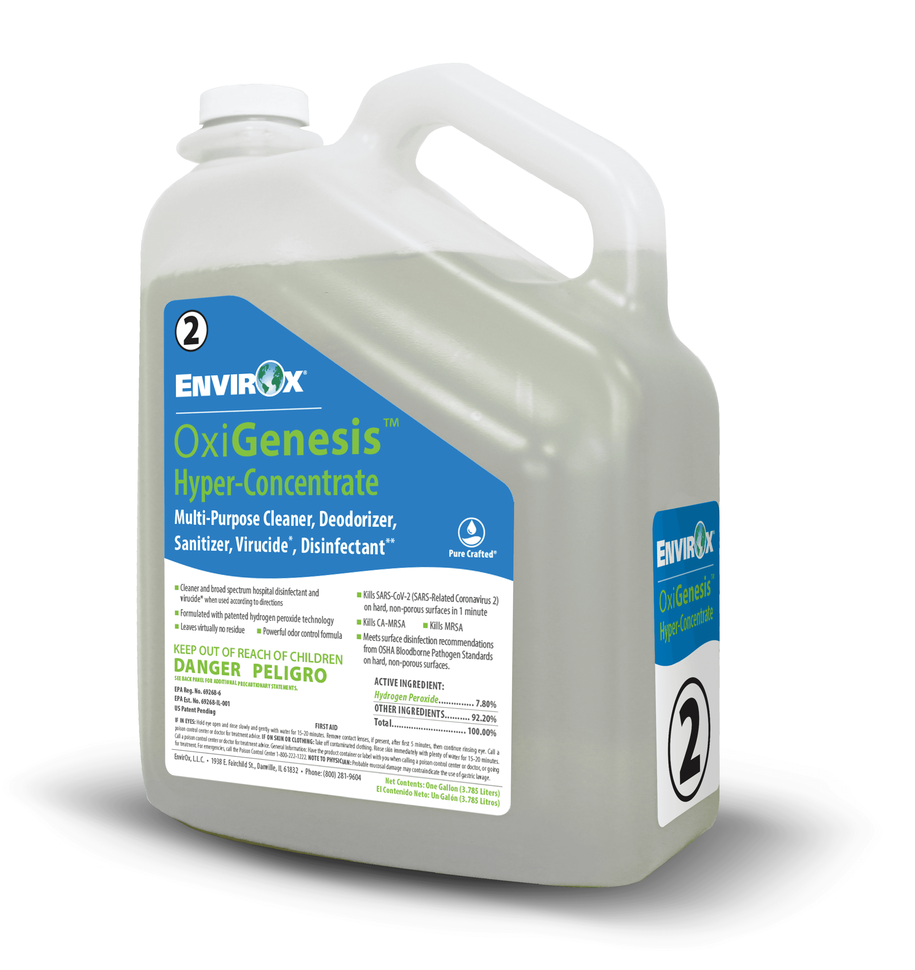 Oxigenesis™ Hyper-Concentrate Light Floral Disinfectant Cleaner Sanitizer Deodorizer 1 GAL Virucide Multi-Purpose 1/Case