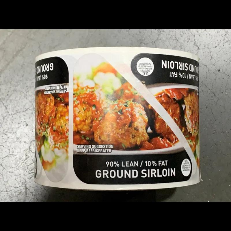 90% Lean/10% Fat Label 500/Roll