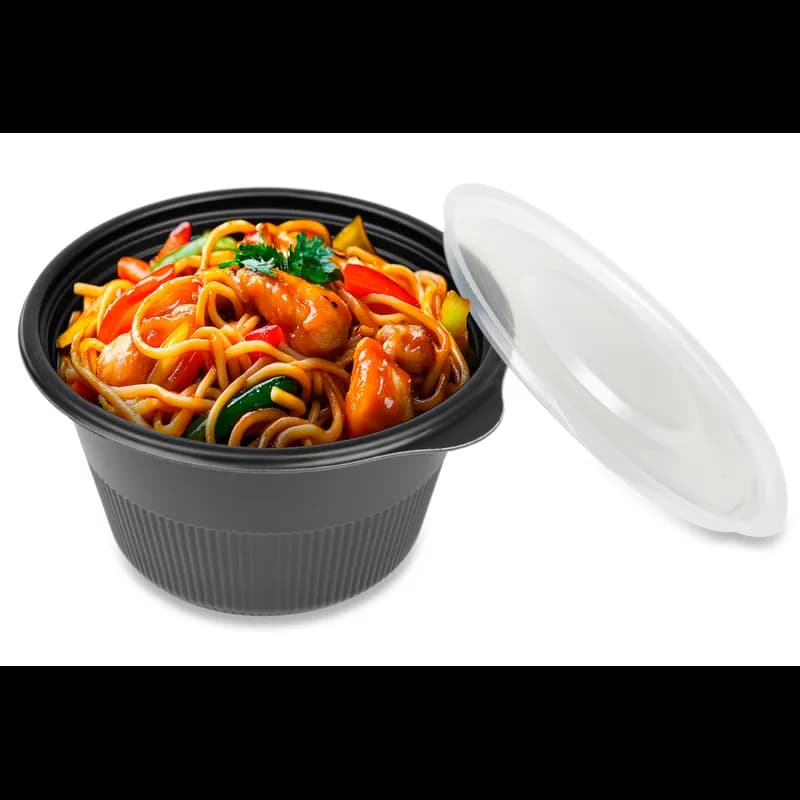 Cruiser Bowl® Lid Flat Medium (MED) 1 Compartment PP Clear Round For Bowl Unhinged 624/Case