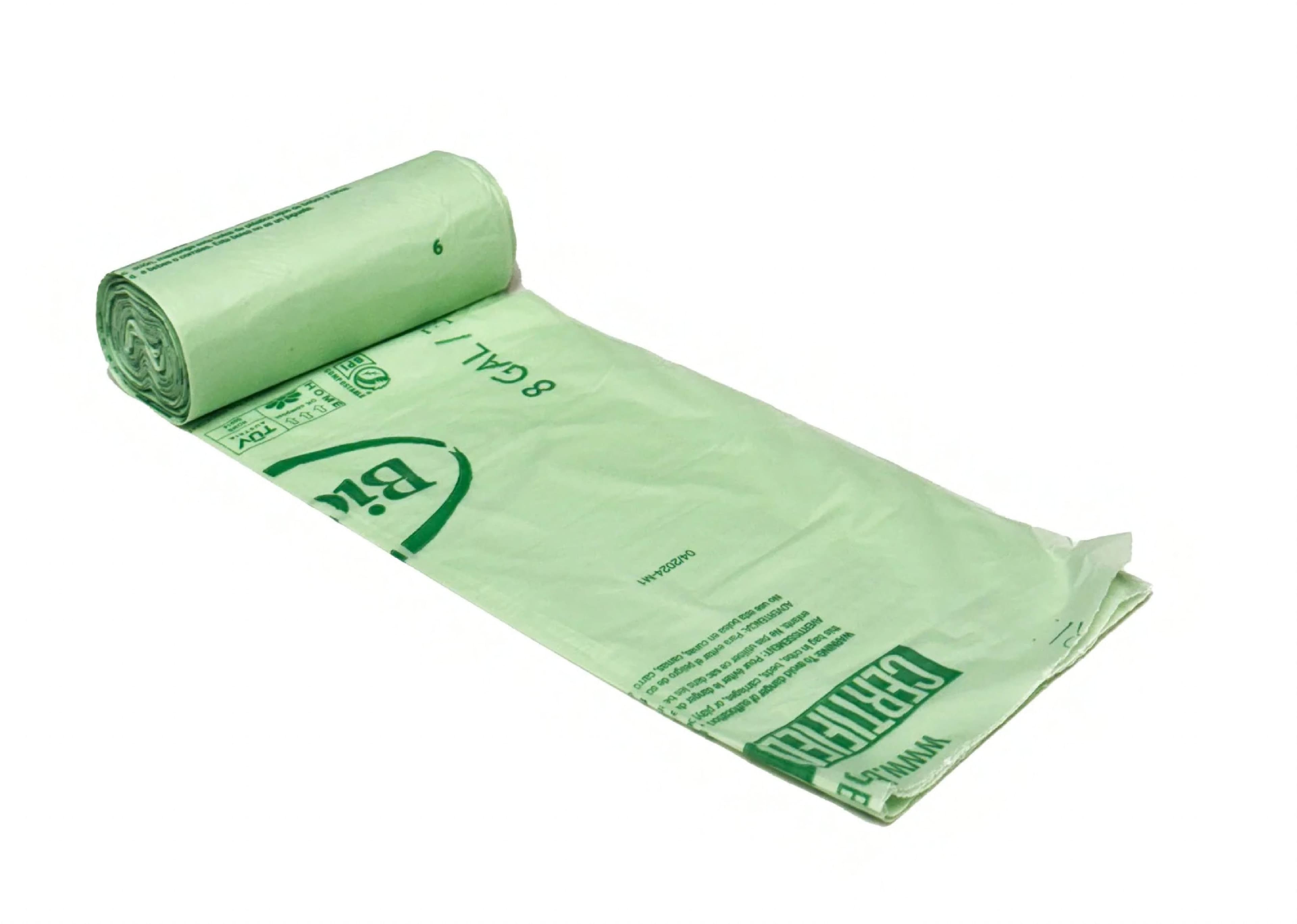 Can Liner 20.1X24.4 IN 8 GAL Green Plastic 0.68MIL 25 Count/Roll 20 Rolls/Case 105 Cases/Pallet
