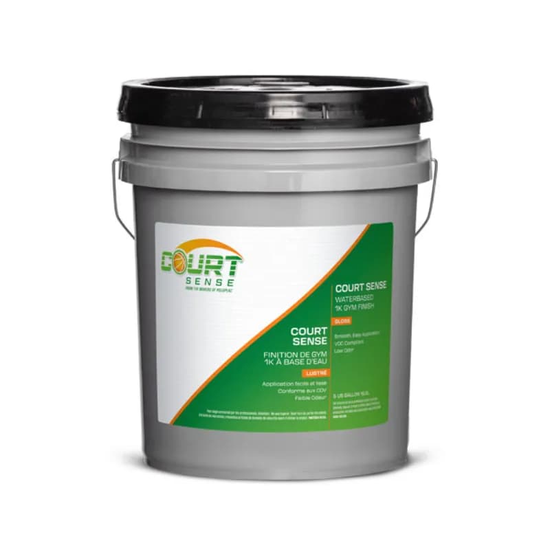 Court Sense 1K Gym Low Odor Floor Finish 5 GAL Water-Based 2/Pail