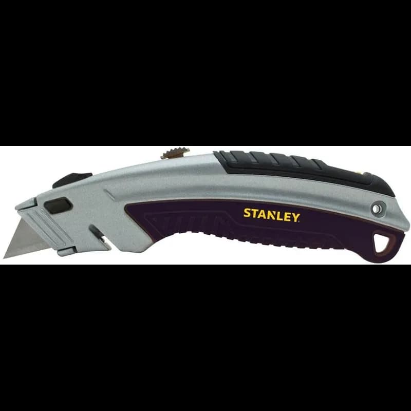 Utility Knife Steel Carbon Steel Black Silver Retractable 1/Each