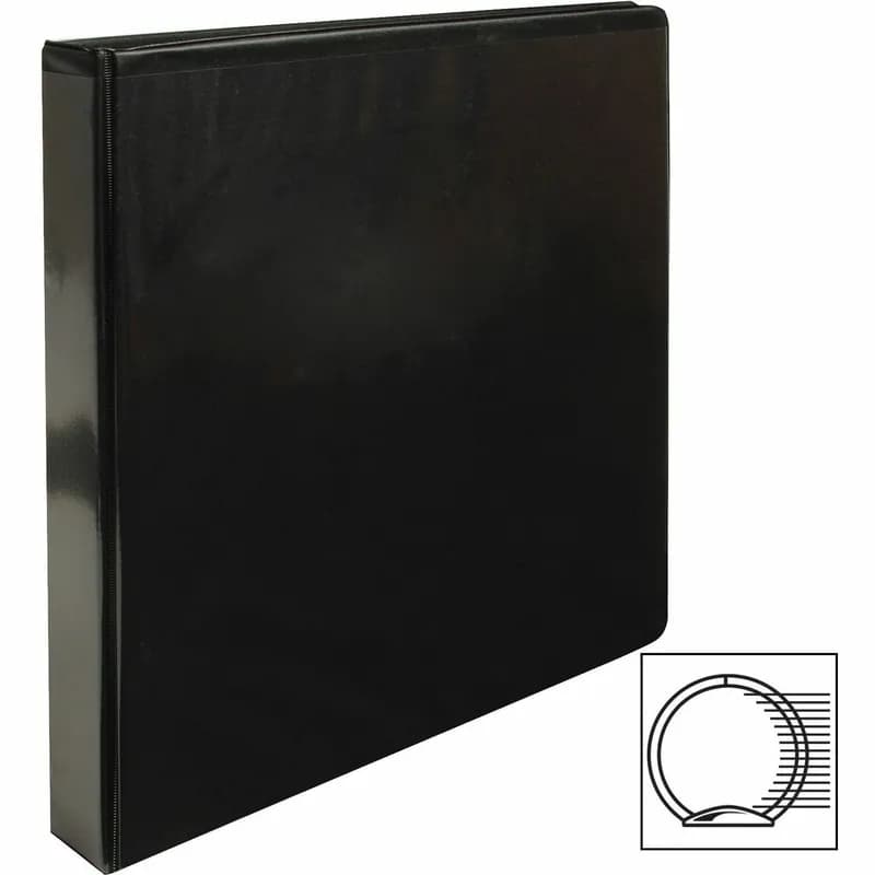 Binder 8.5X11X1 IN Black Clear PP Chipboard 225 Sheet Capacity 2 Pocket Cover & Spine Overlays 1/Each