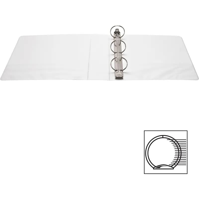 Binder White Clear PP Chipboard 475 Sheet Capacity Cover & Spine Overlays 2 IN Round Ring 2 Pocket 1/Each