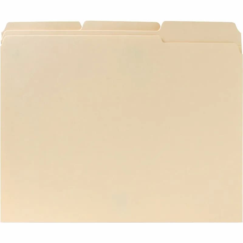 File Folder Manila 2PLY Heavyweight 1/3 Tab Cut Letter Assorted File Tab Position 100 Count/Box