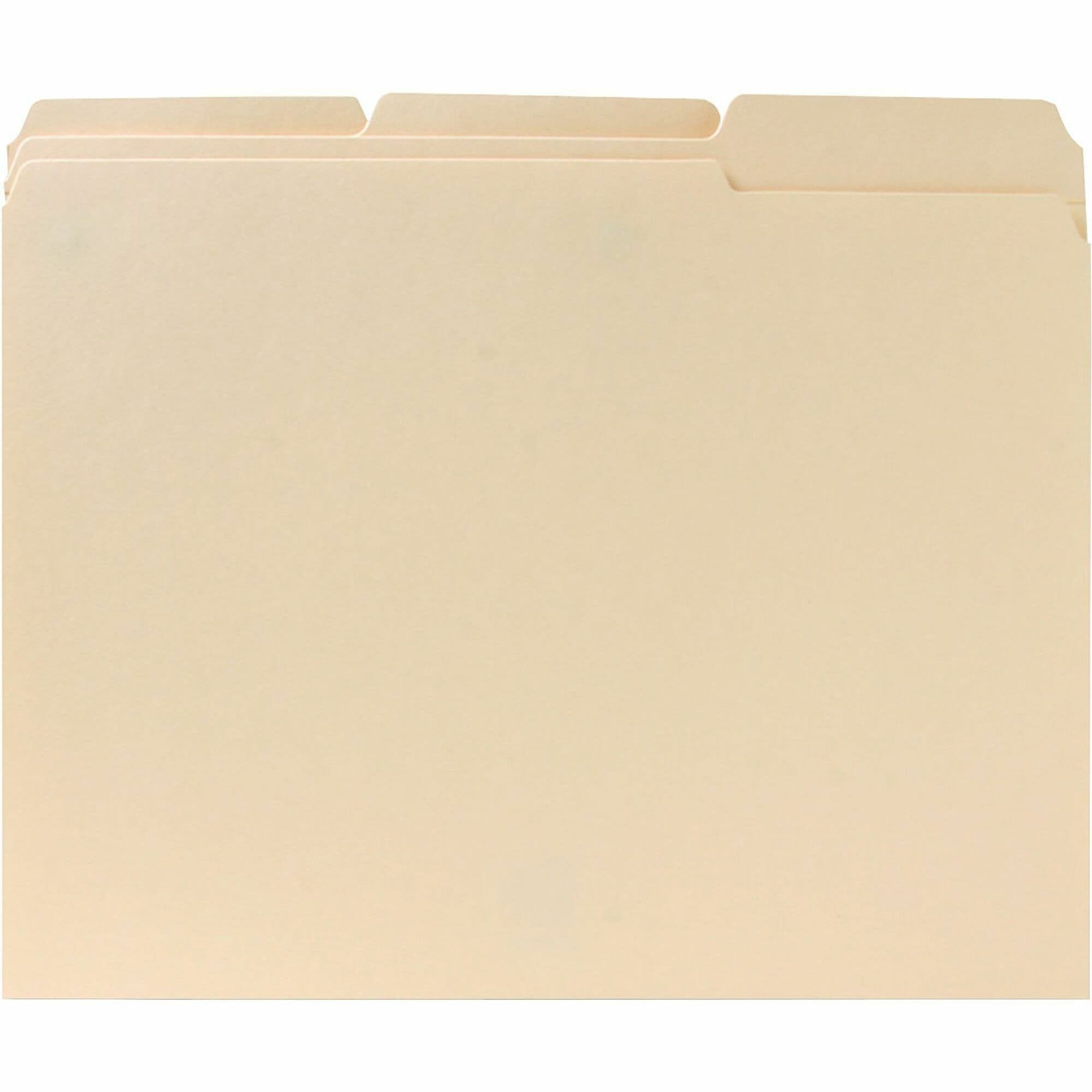 File Folder Manila 2PLY Heavyweight 1/3 Tab Cut Letter Assorted File Tab Position 100 Count/Box