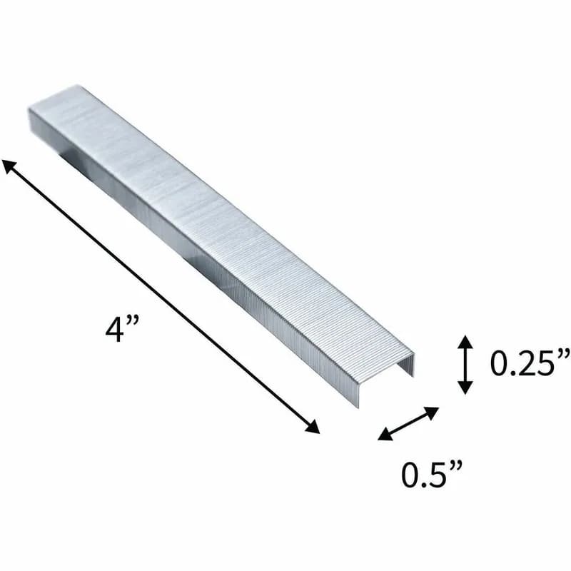 Staples 4X0.5X0.25 IN Silver Galvanized Iron Wire Standard Chisel Point 5000 Count/Box 5 Box/Case