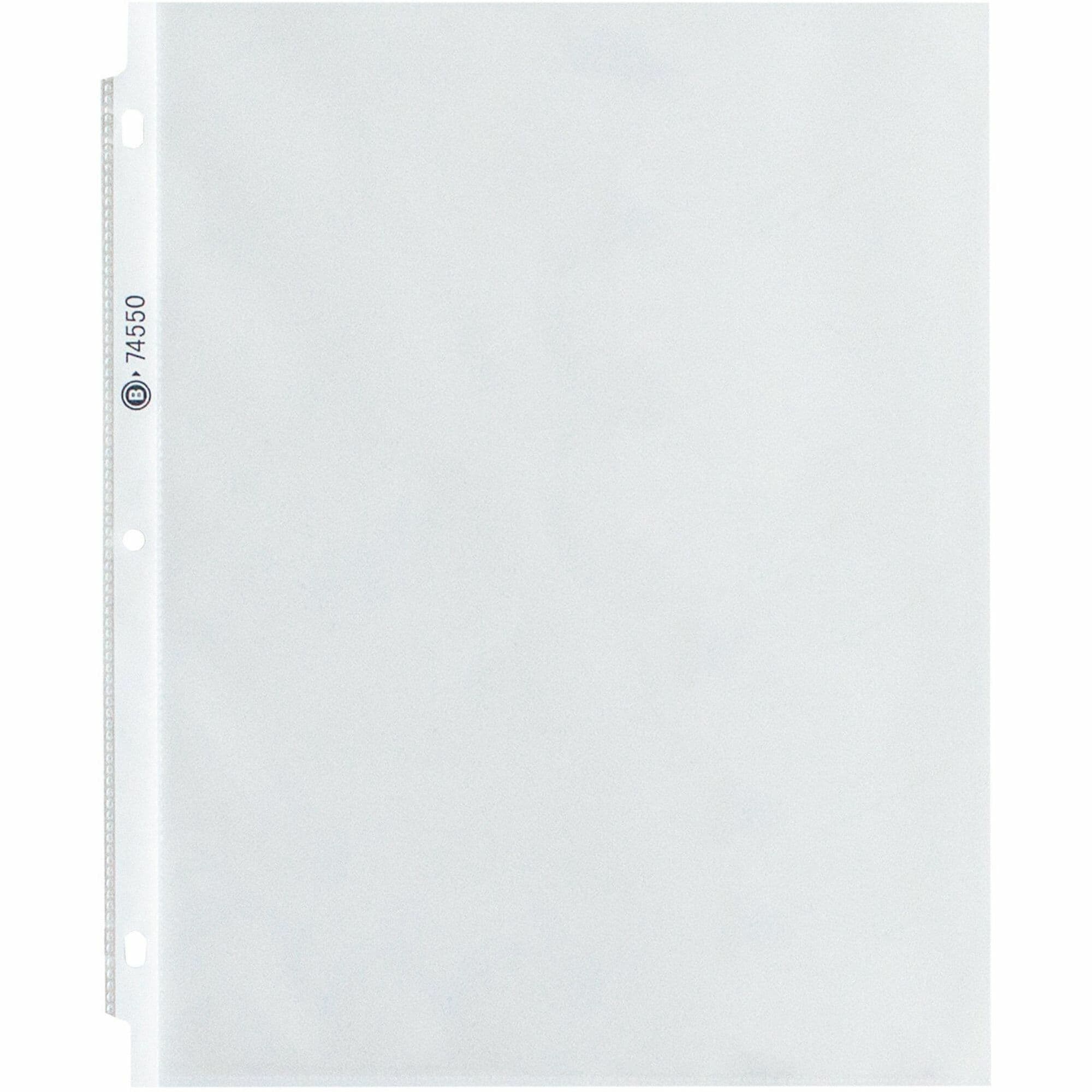 Sheet Protector Clear PP 3.3MIL Heavyweight For 8.5 IN x 11 IN Sheet 3-Hole Top-Loading 100 Count/Box