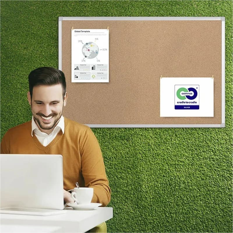 Earth Series Board 36X48 IN Cork Aluminum Horizontal / Vertical Mounting 1/Each