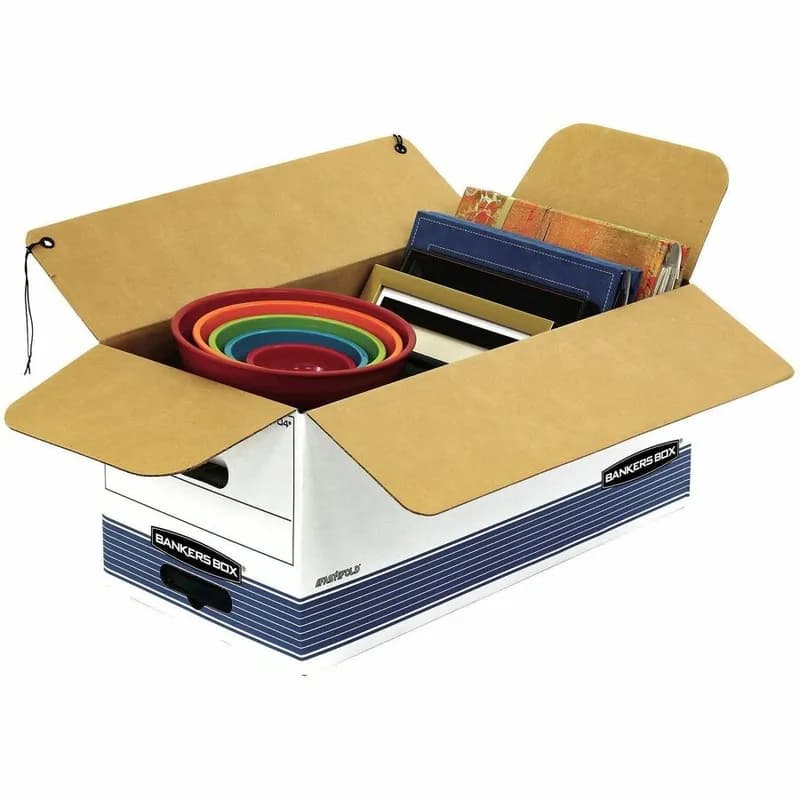 Bankers Box® File Storage Box 24X12X10 IN Medium Duty With String/Button Tie Closure Plastic Handle Stackable 12 Count/Pack