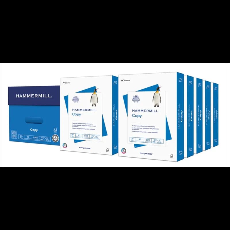 Copy Plus Copy Paper 8.5X14 IN White 20LB 75 GSM 92 Bright 500 Sheets/Pack 10 Packs/Case