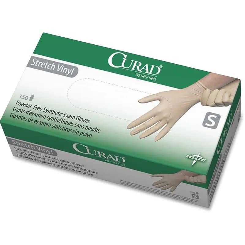 Curad® Examination Small (SM) Cream Powder-Free Beaded Cuff 150 Count/Box