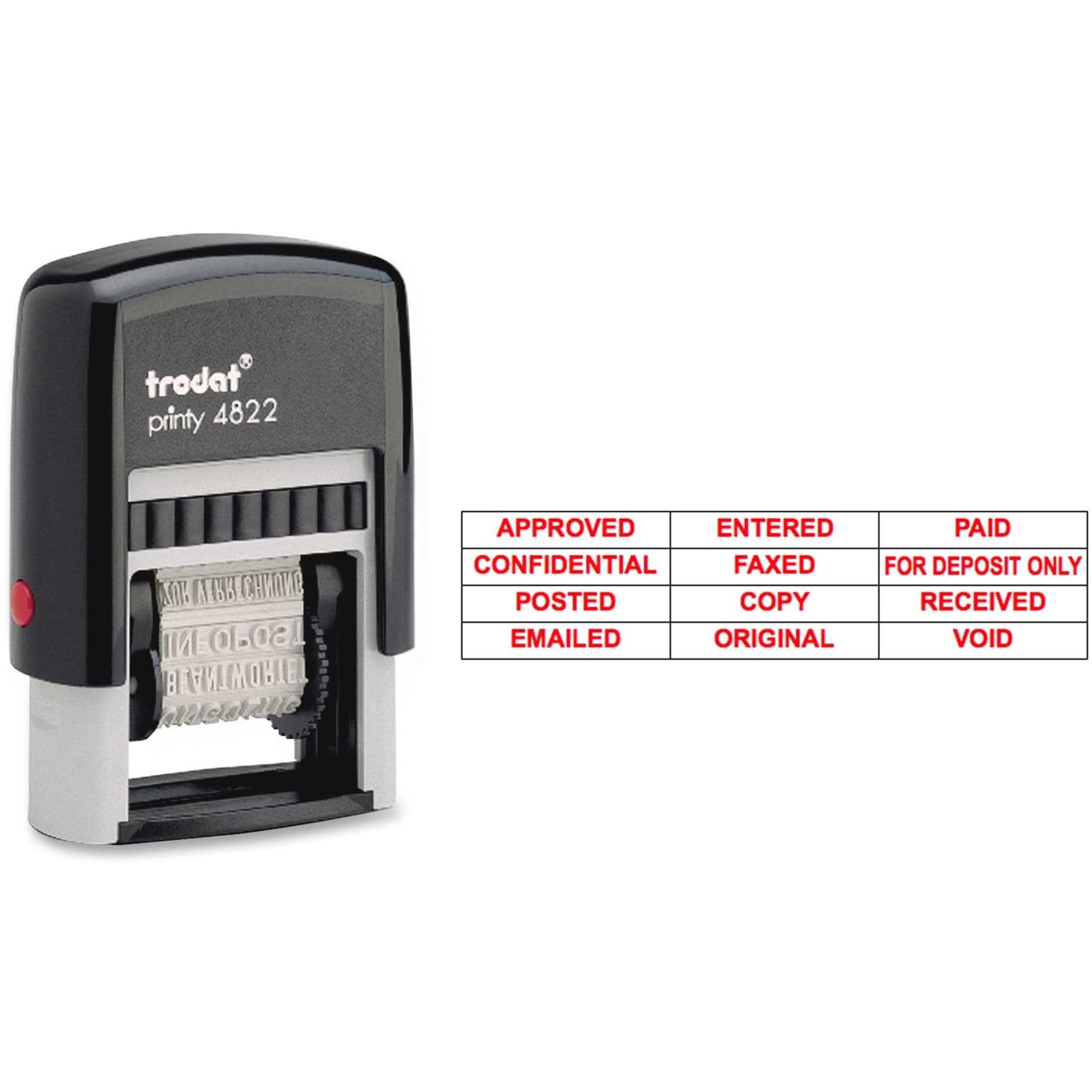 Ecoprint Self-Inking Stamp Black Plastic 12-Message Impression Size is 3/8" x 1-1/4" 1/Each