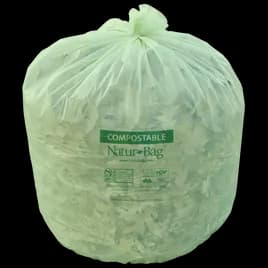 Natur-Bag Compostable Liner 33X40 IN 33 GAL Green 0.8MIL Star Seal 25 Count/Roll 8 Rolls/Case 200 Count/Case