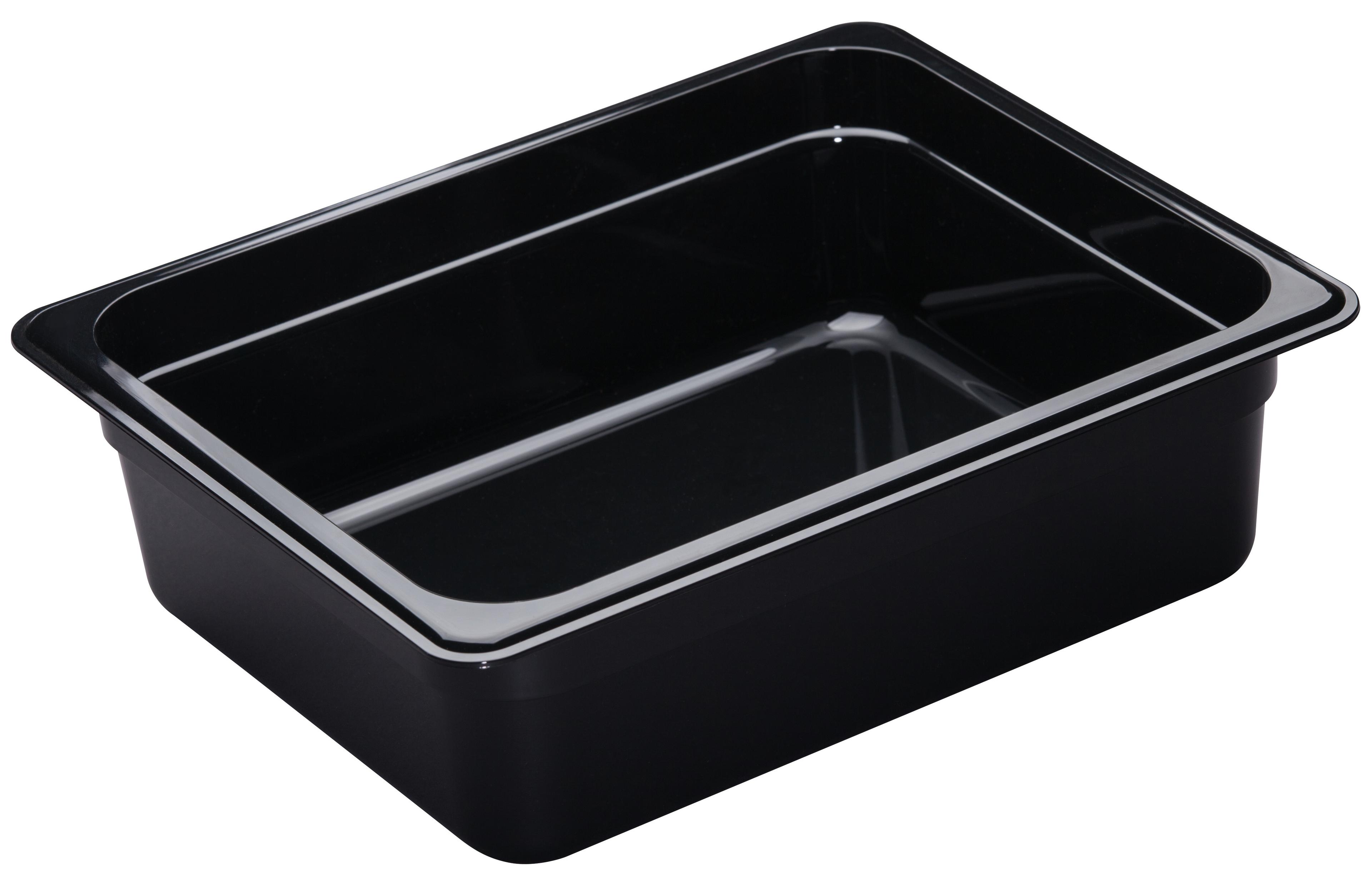 Camwear® Food Pan Half 4 IN Black Aluminum 1/Each