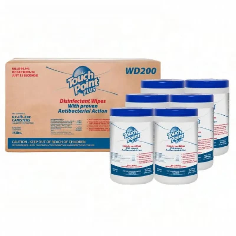 Touch Point® Plus Citrus Scent Disinfectant Textile Wipe 200 Count/Pack 6 Packs/Case
