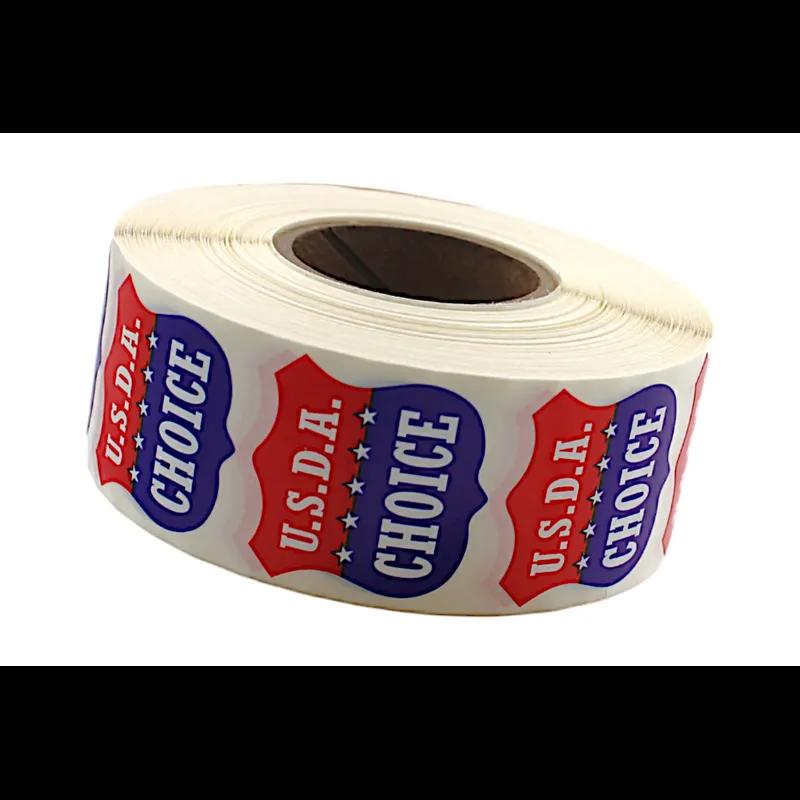 USDA Choice Meat Label 1.3X1.3 IN Red Blue White Shield 1000 Count/Roll 25 Rolls/Case 25000 Count/Case