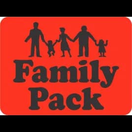 Family Pack Meat Label 1.5X2 IN Black Fluorescent Red With People 1000 Count/Roll 20 Rolls/Case 20000 Count/Case