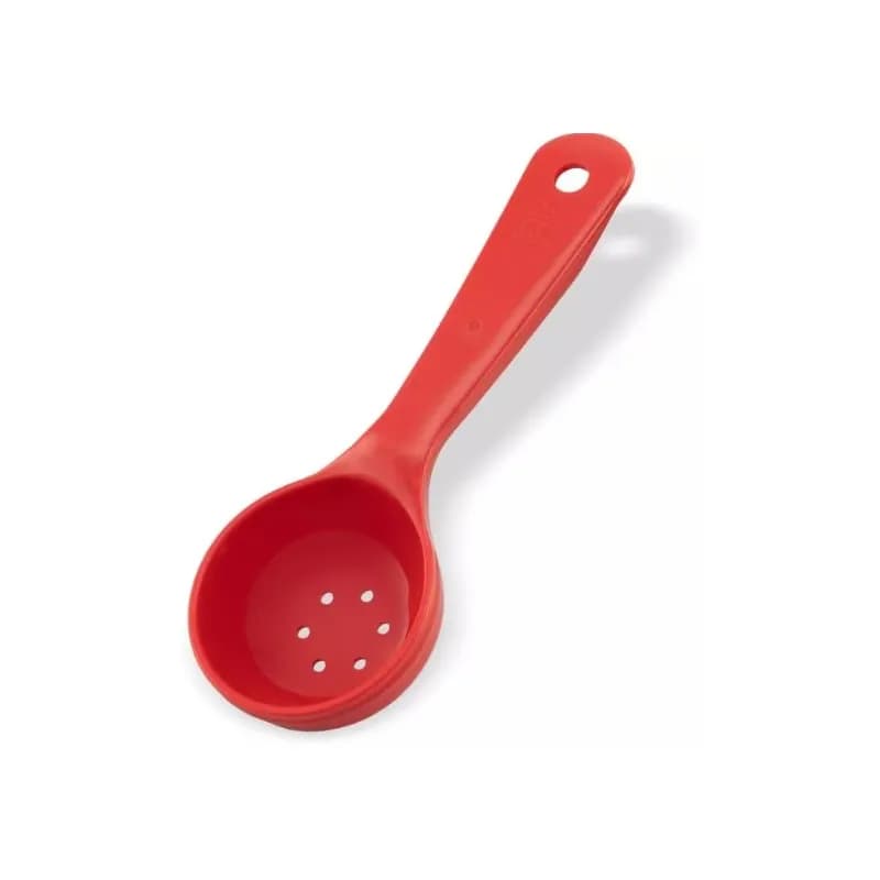 Carlisle Foodservice Products® Portion Spoon 2.50X6.55X1.10 IN 2 OZ Acetal Perforated Short Handle 1/Each