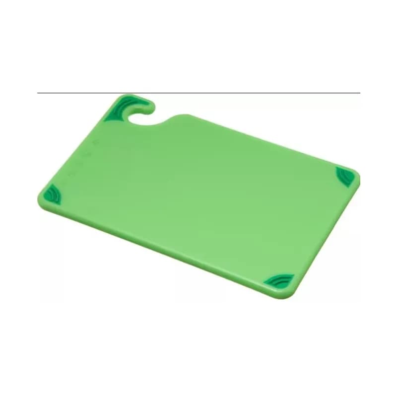 San Jamar Cutting Board 0.38X9.00X6.00 IN Green Anti-Slip Grip Corners 1/Each