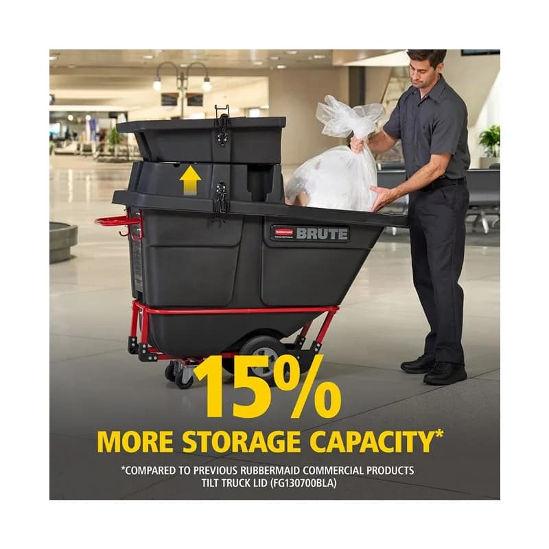 Brute® Utility Tilt Truck Lid 70.70X35.01X9.50 IN 1 Cubic Yard Black Rotomolded 1/Each