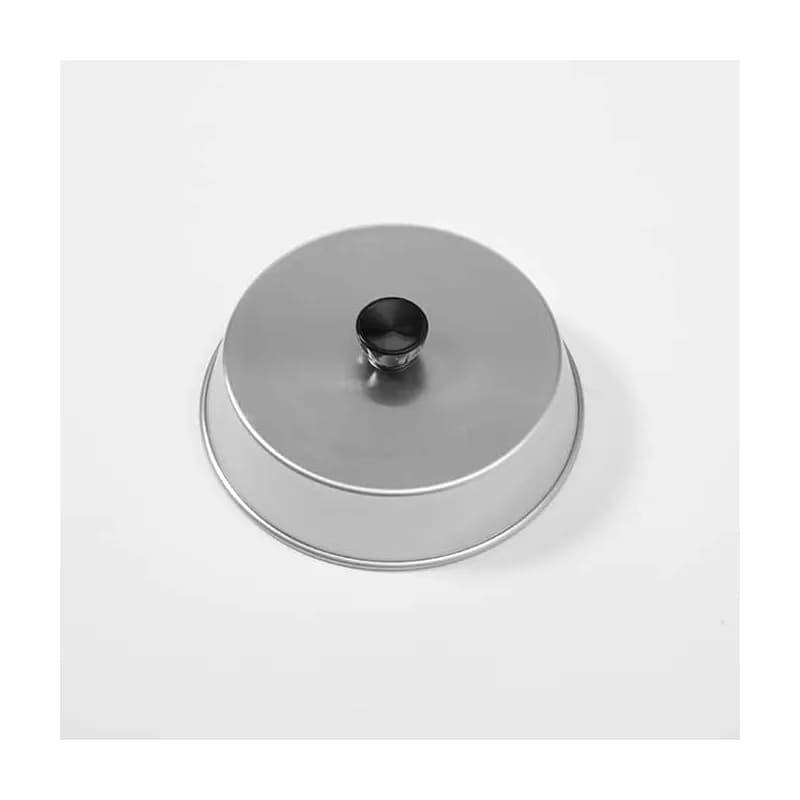 Basting Cover 8X2 IN Aluminum Silver Round High With Bakelite Knob Hand Wash 1/Each
