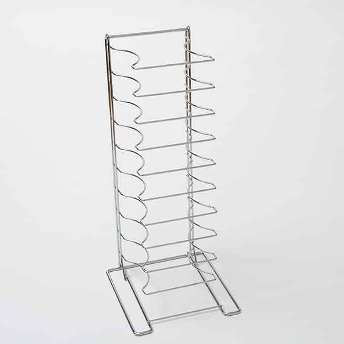 Pizza Rack Chrome Plated Steel Silver Hand Wash 11 Shelves 1/Each