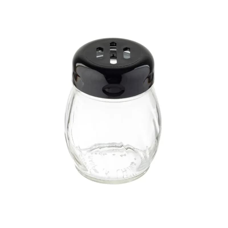 Shaker 6 OZ Glass Swirl Black Slotted Top Dishwasher Safe 12/Dozen