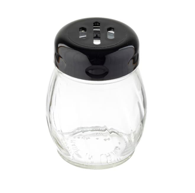 Shaker 6 OZ Glass Swirl Black Slotted Top Dishwasher Safe 12/Dozen
