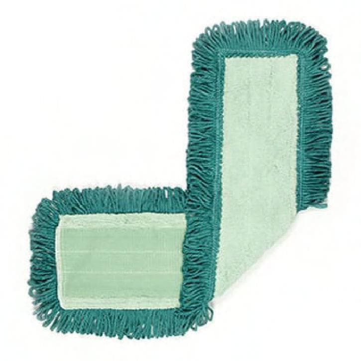 Dust Pad 48X5 IN Green White Microfiber Blend (70% Microfiber, 30% Acrylic) Nylon Tie Back Fringed 6 Count/Case
